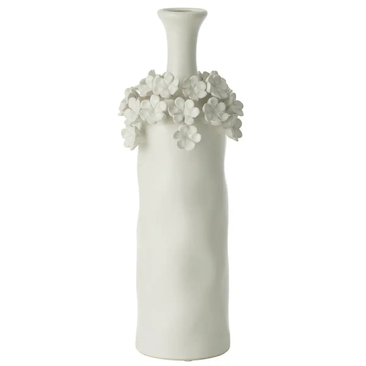 J-Line Vase Yucca-Blume, Keramik, Weiß, groß - HomeDesign Knaus
