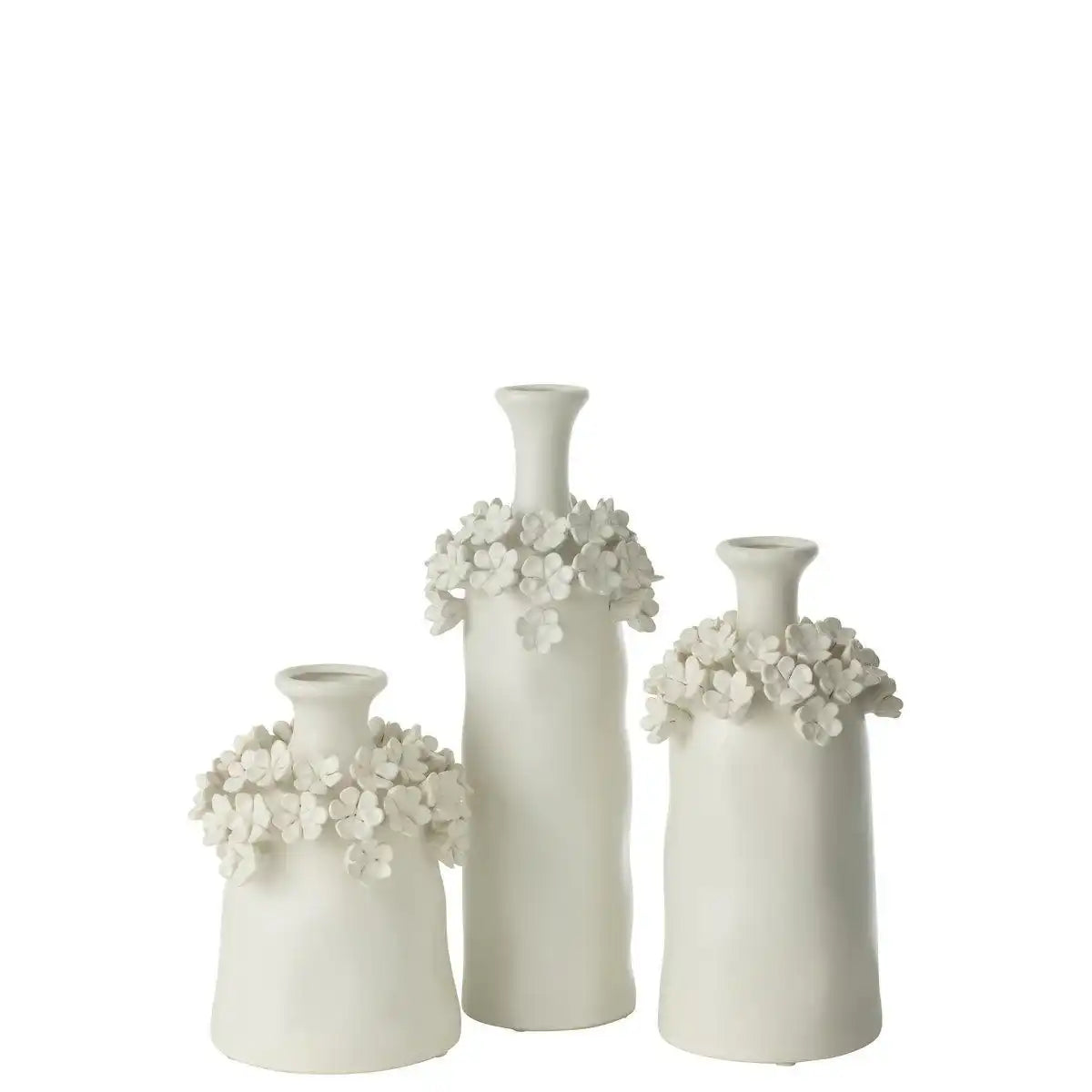 J-Line Vase Yucca-Blume, Keramik, Weiß, groß - HomeDesign Knaus