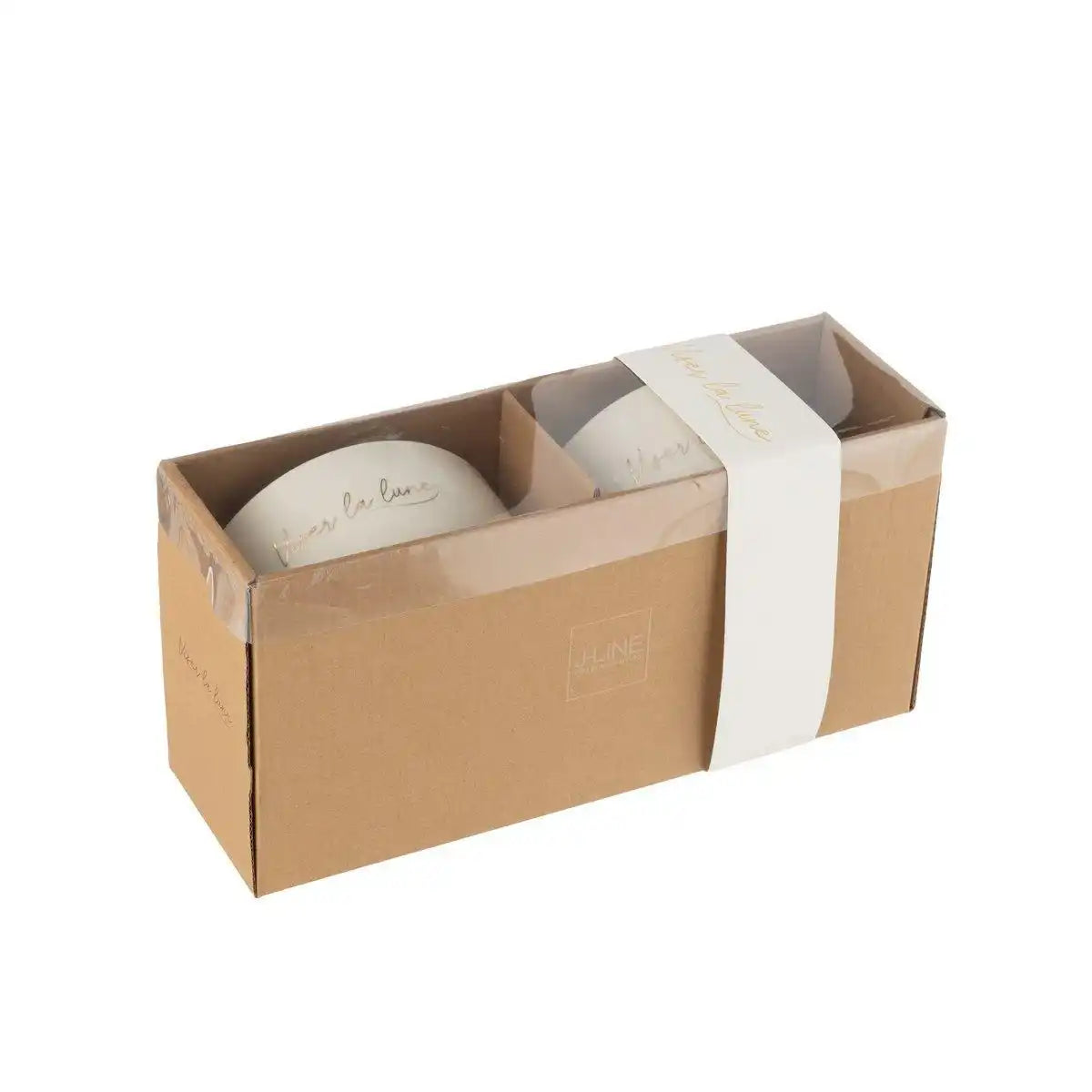 J-Line Viser La Lune Schale - Porzellan - Weiß/Gold - HomeDesign Knaus