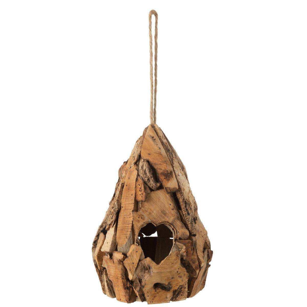 J-Line Vogelhaus, Tropfenform, Holz, Braun - HomeDesign Knaus
