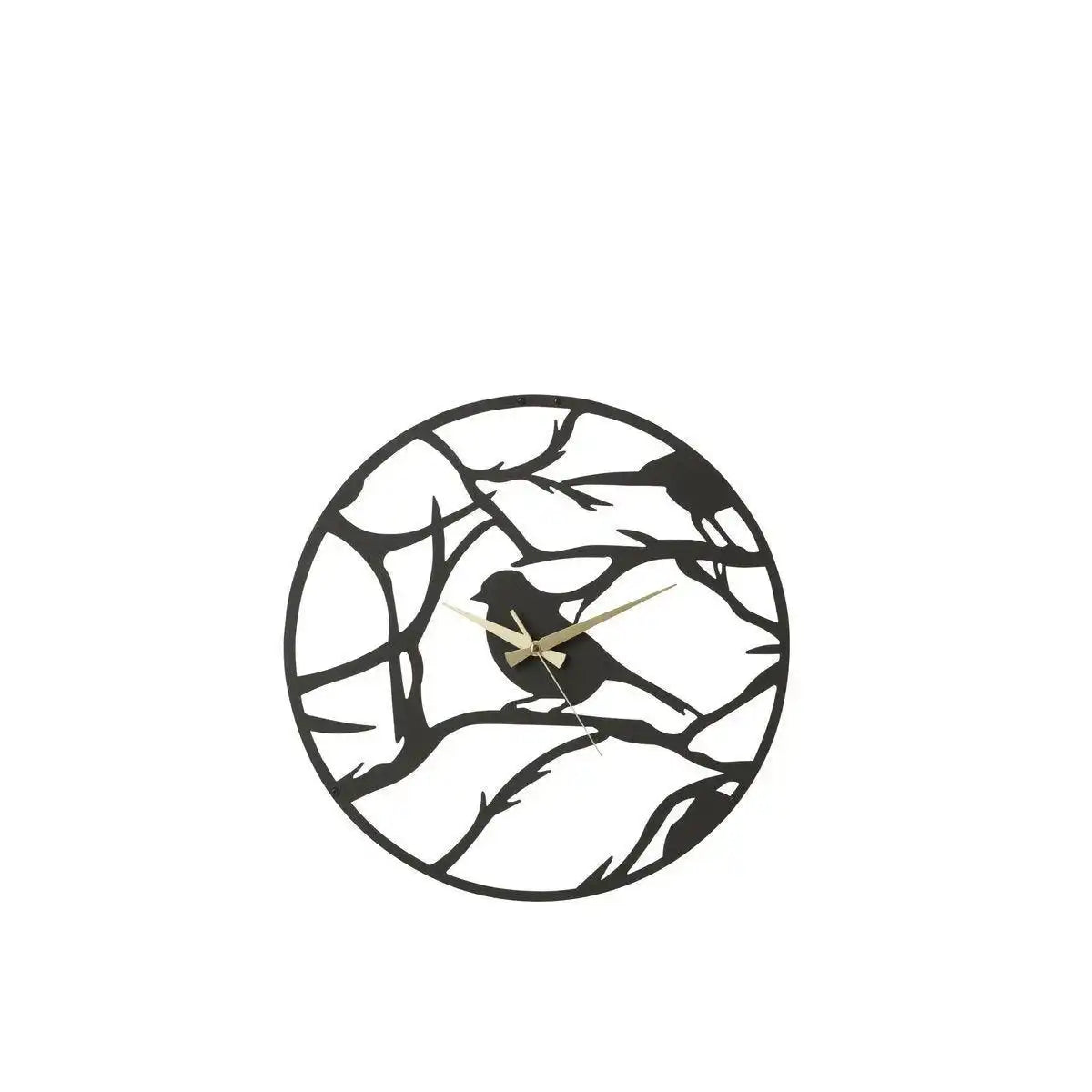 J-Line Vogeluhr – Metall – Schwarz – Ø 49 cm - HomeDesign Knaus