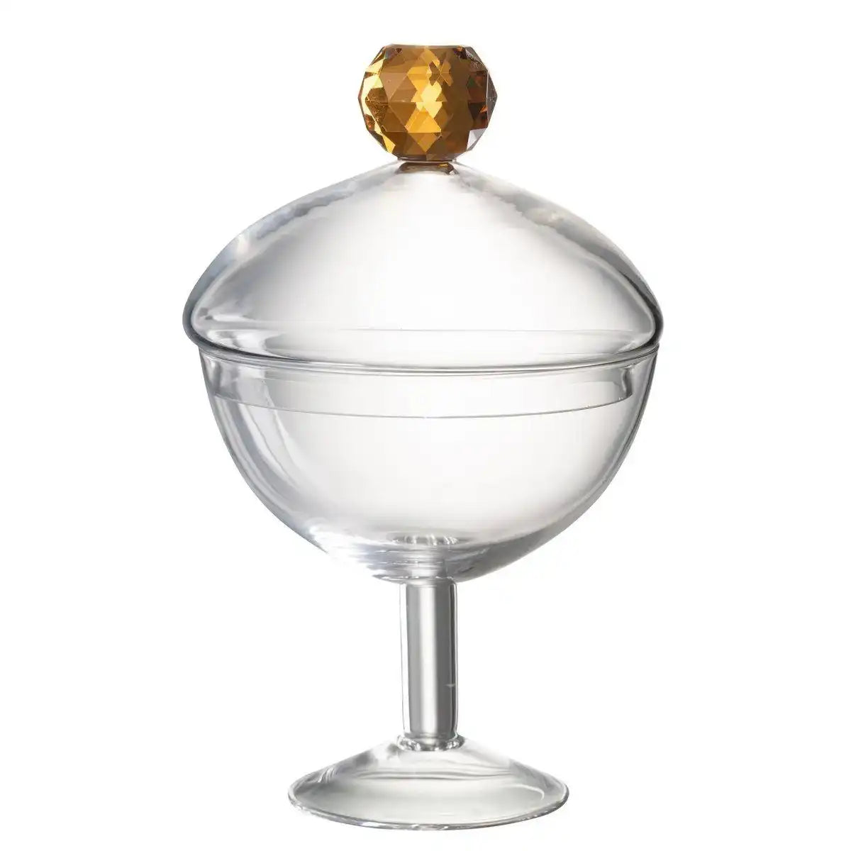 J-Line Vorratsdose Diamond Crystal Transparent/Light Orange Glass Large - HomeDesign Knaus