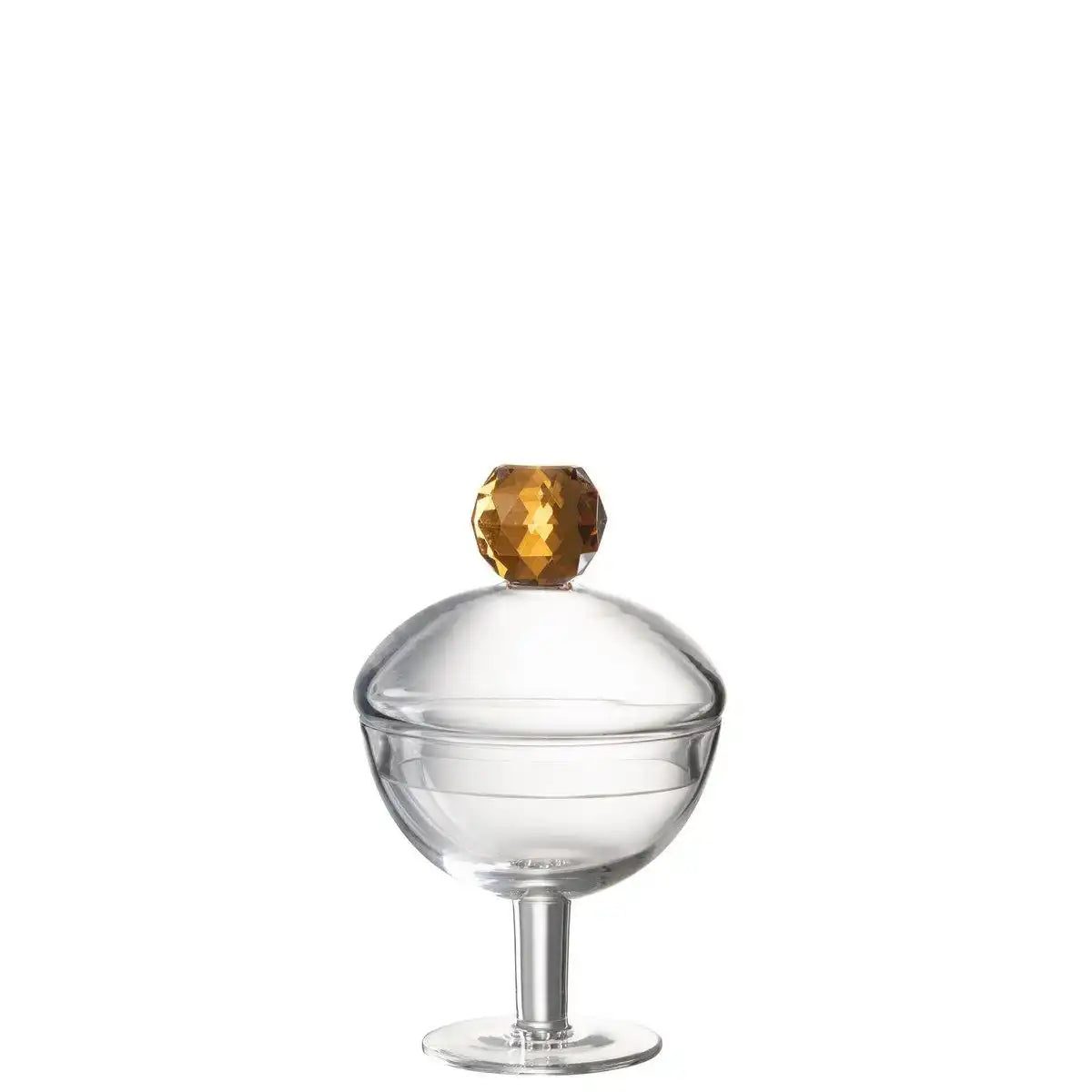 J-Line Vorratsdose Diamond Crystal Transparent/Light Orange Glass Small - HomeDesign Knaus