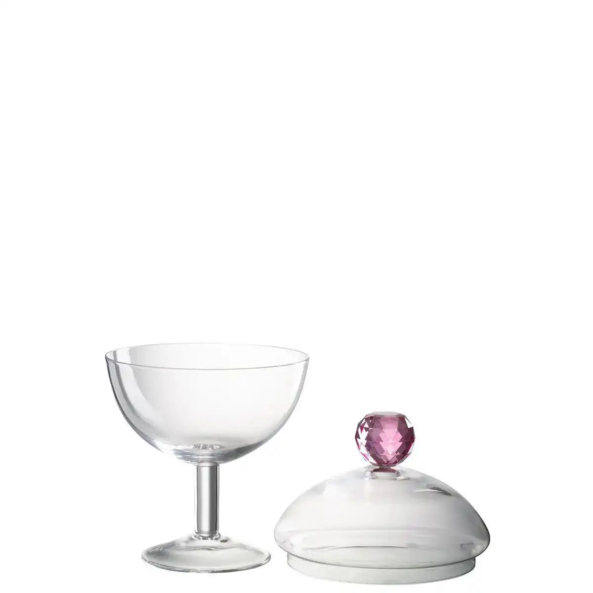 J-Line Vorratsdose Diamond Crystal Transparent/Rosa Glas Groß - HomeDesign Knaus