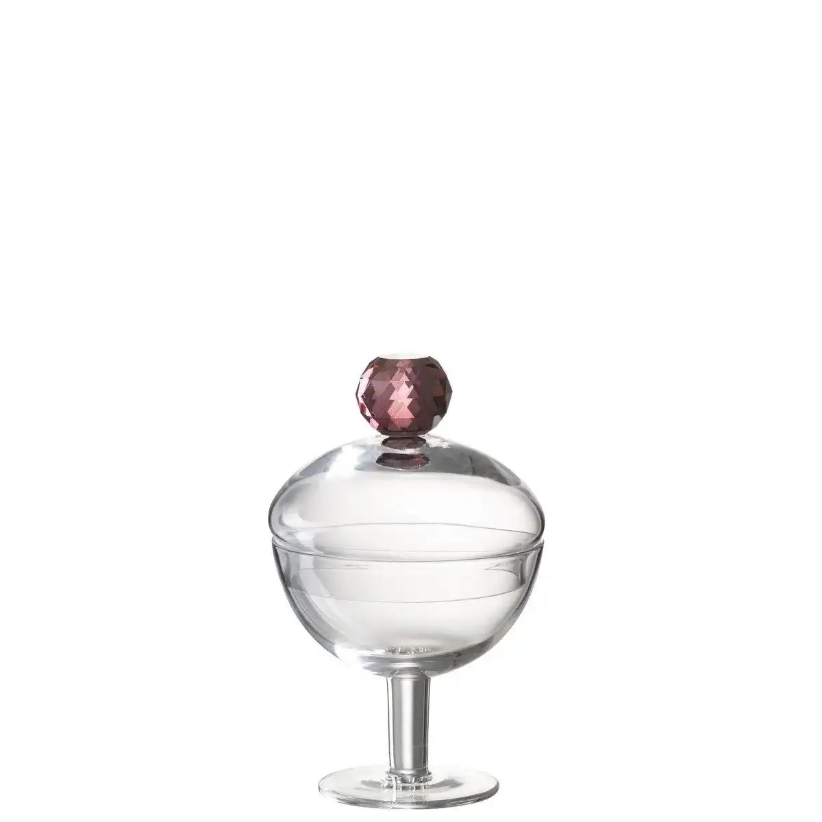 J-Line Vorratsdose Diamond Crystal Transparent/Rosa Glas klein - HomeDesign Knaus