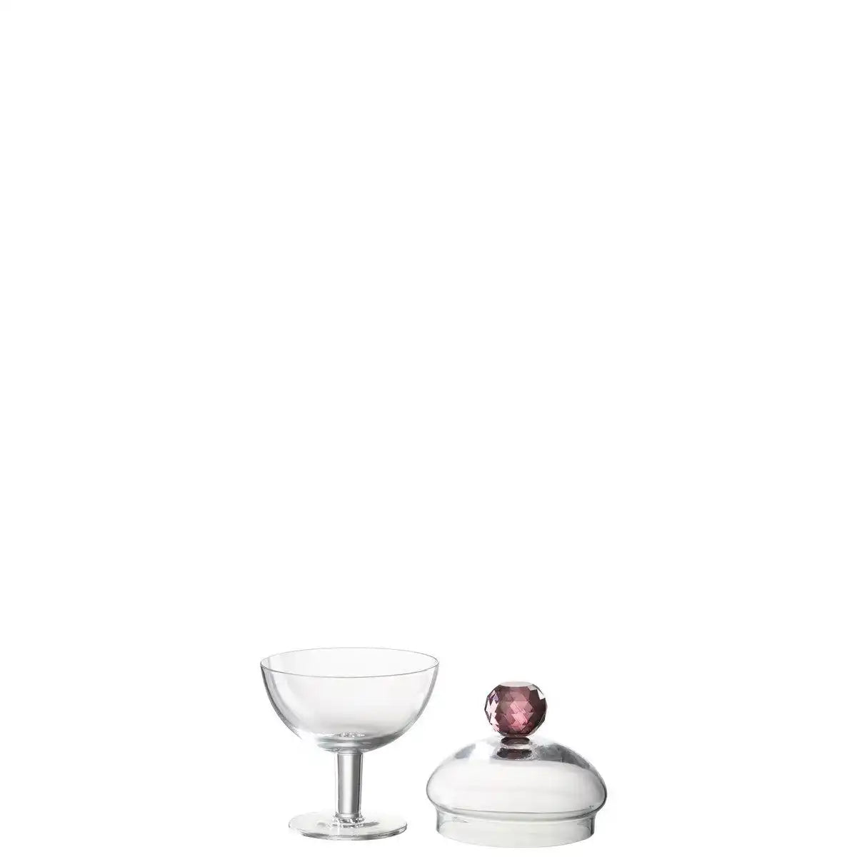 J-Line Vorratsdose Diamond Crystal Transparent/Rosa Glas klein - HomeDesign Knaus