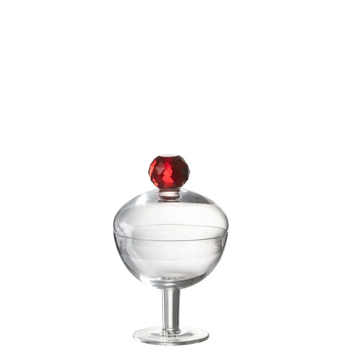J-Line Vorratsdose Diamond Crystal Transparent/Rotes Glas klein - HomeDesign Knaus