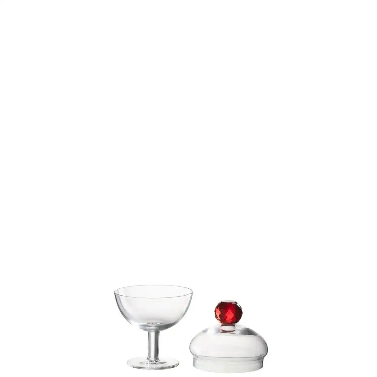 J-Line Vorratsdose Diamond Crystal Transparent/Rotes Glas klein - HomeDesign Knaus