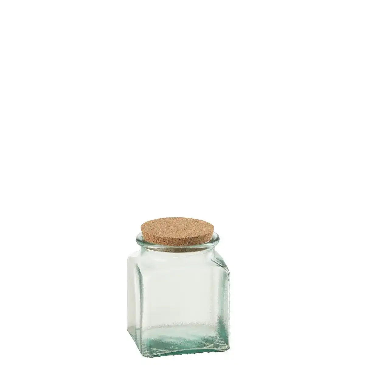 J-Line Vorratsdose, quadratisch, Kork, recyceltes Glas - HomeDesign Knaus