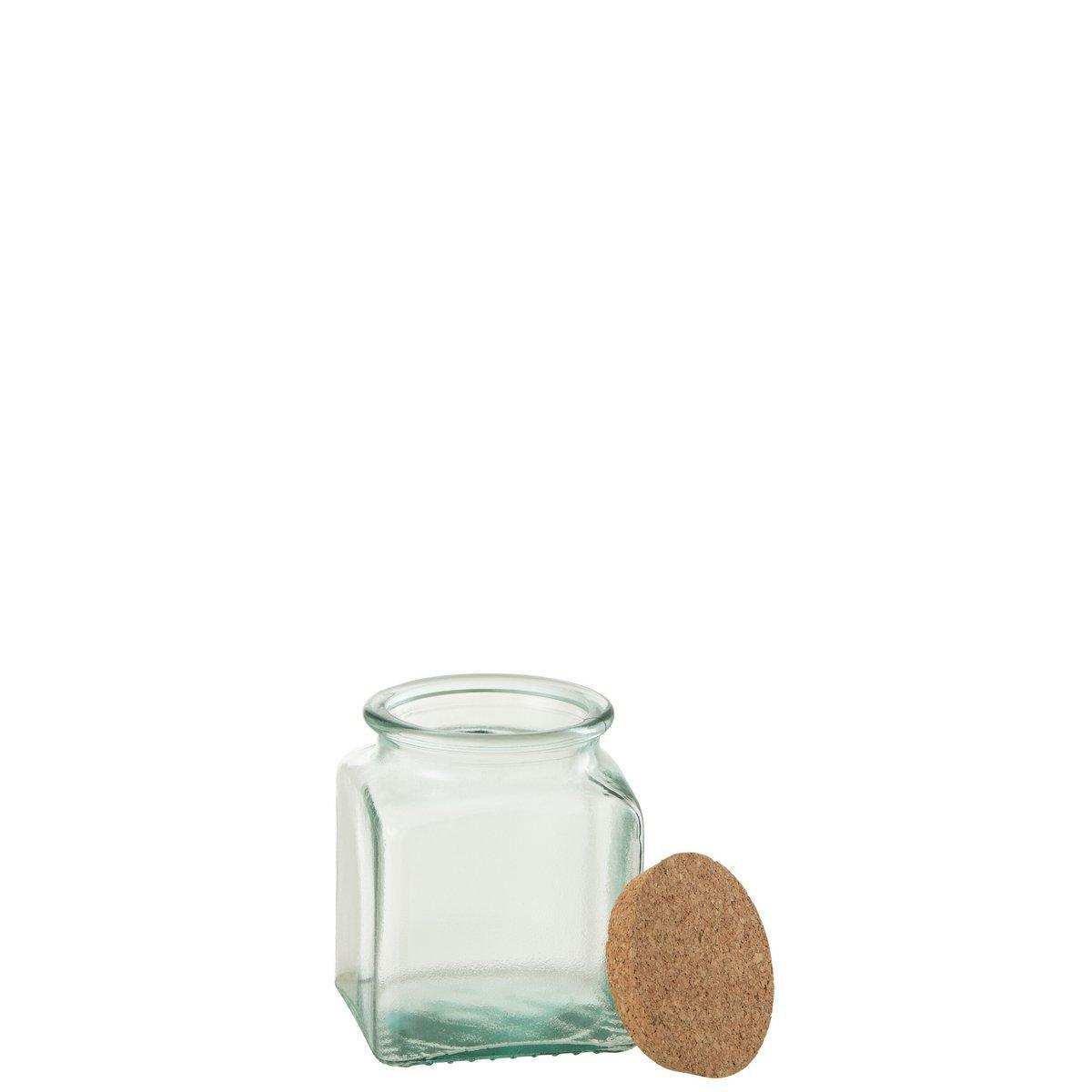 J-Line Vorratsdose, quadratisch, Kork, recyceltes Glas - HomeDesign Knaus