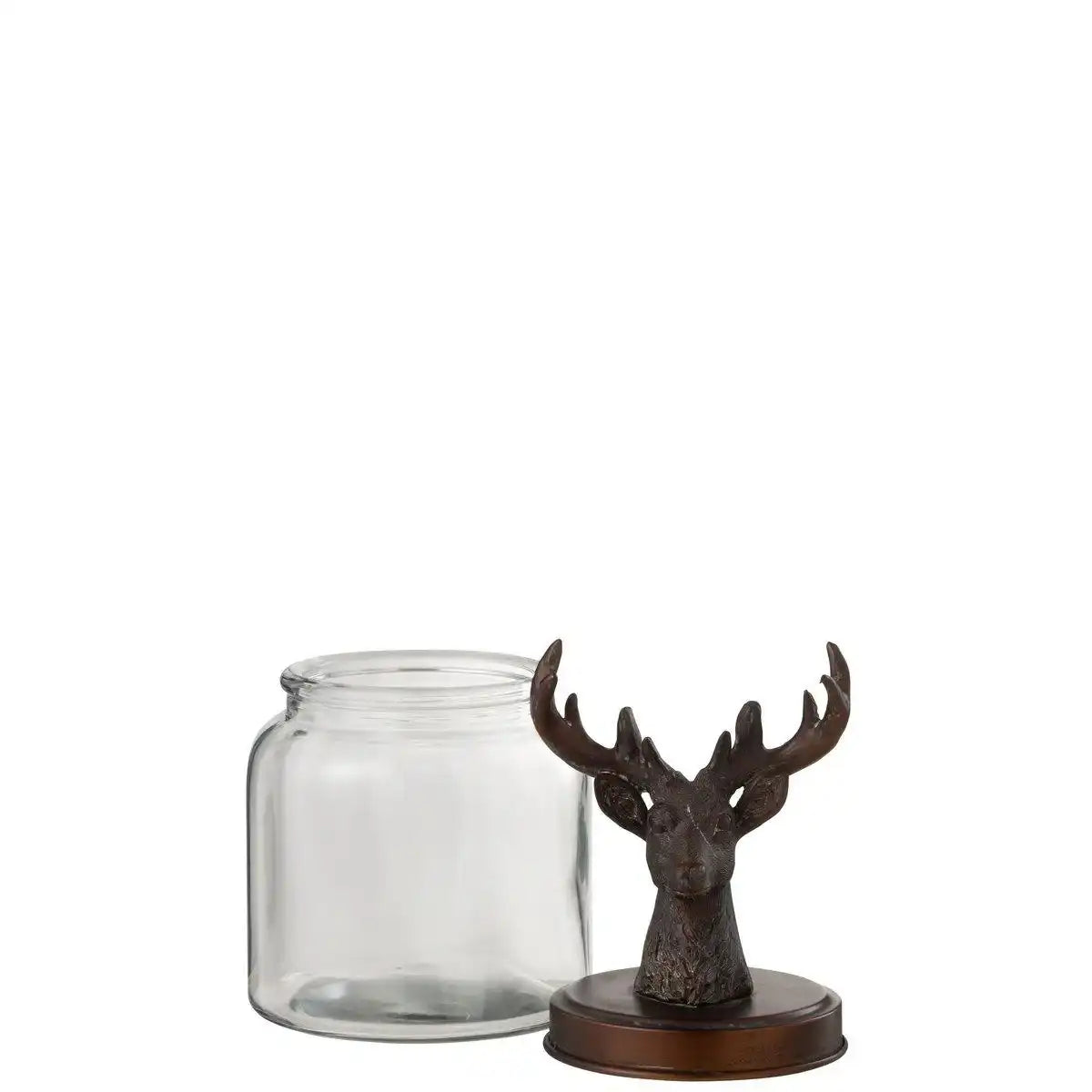 J-Line Vorratsglas Deer Glas/Harz Transparent/Kupfer Klein - HomeDesign Knaus