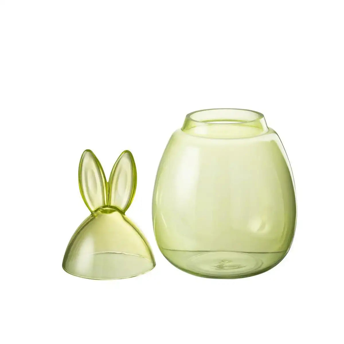 J-Line Vorratsglas Rabbit – Glas – Grün – groß - HomeDesign Knaus