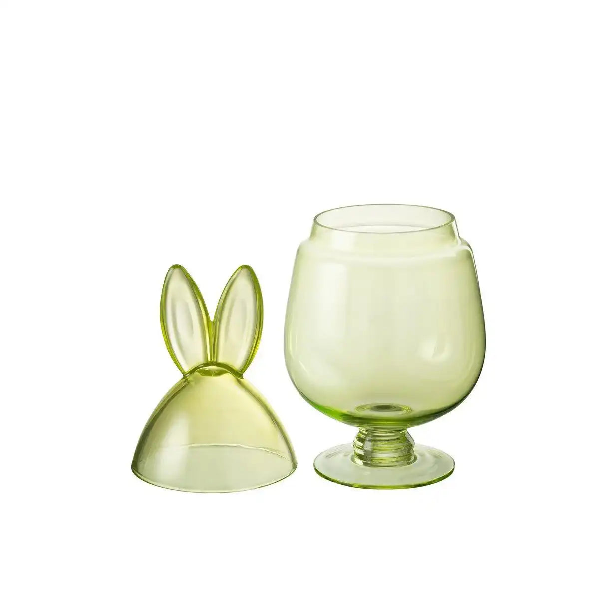 J-Line Vorratsglas Rabbit – Glas – Grün – mittelgroß - HomeDesign Knaus
