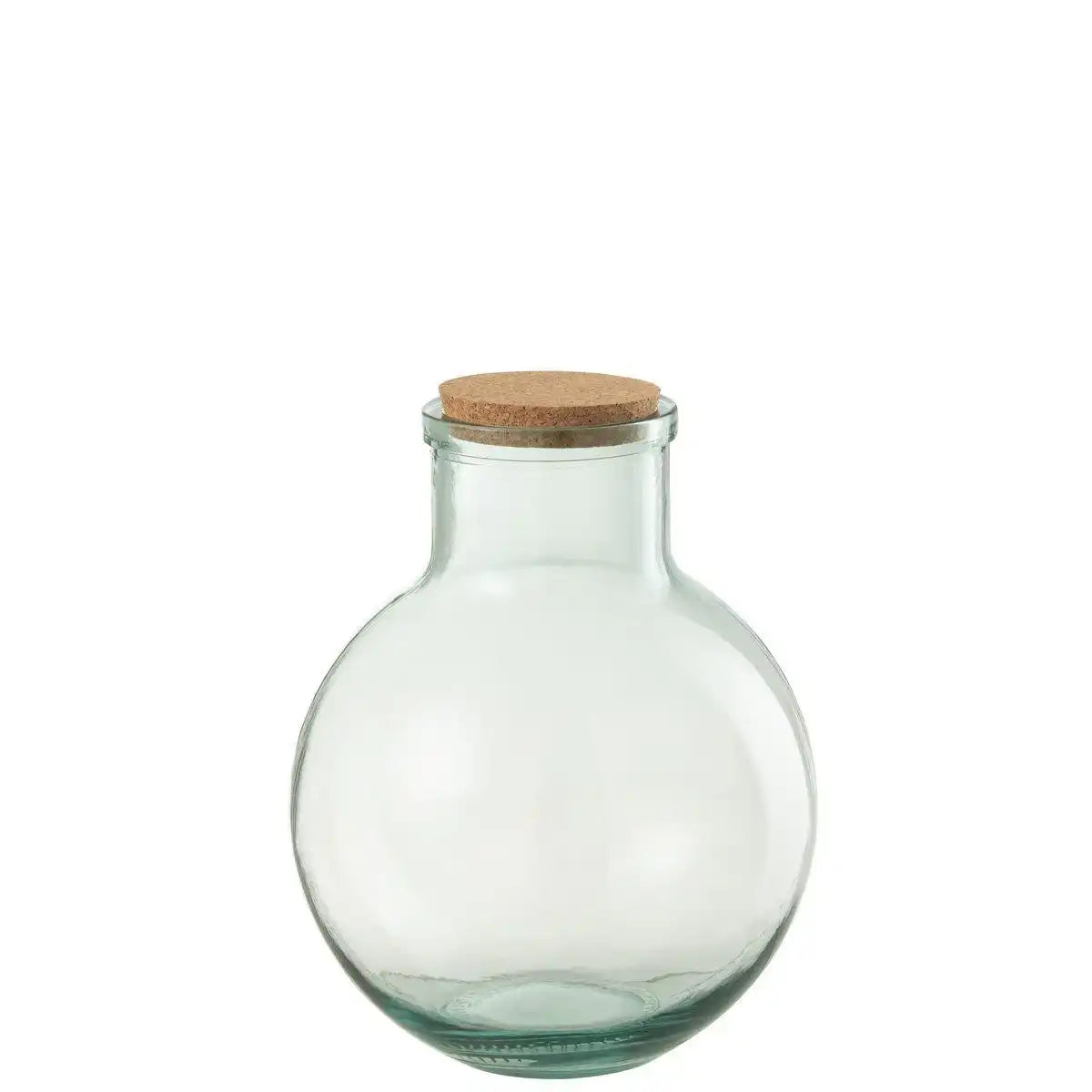 J-Line Vorratsglas, rund, Kork, recyceltes Glas, groß - HomeDesign Knaus