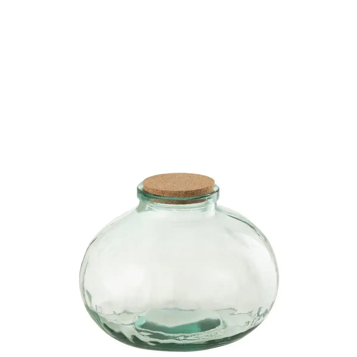 J-Line Vorratsglas, rund, Kork, recyceltes Glas, klein - HomeDesign Knaus