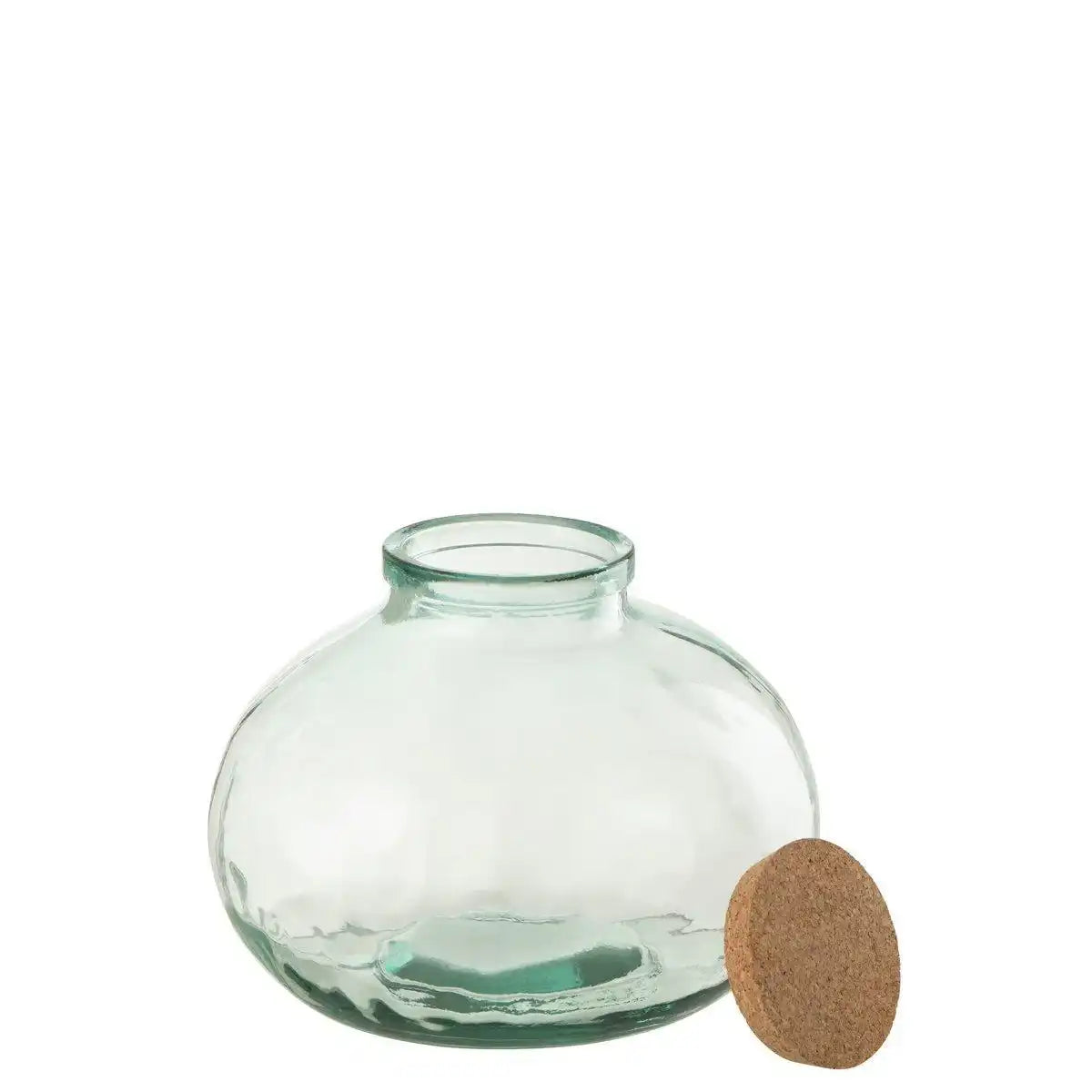 J-Line Vorratsglas, rund, Kork, recyceltes Glas, klein - HomeDesign Knaus