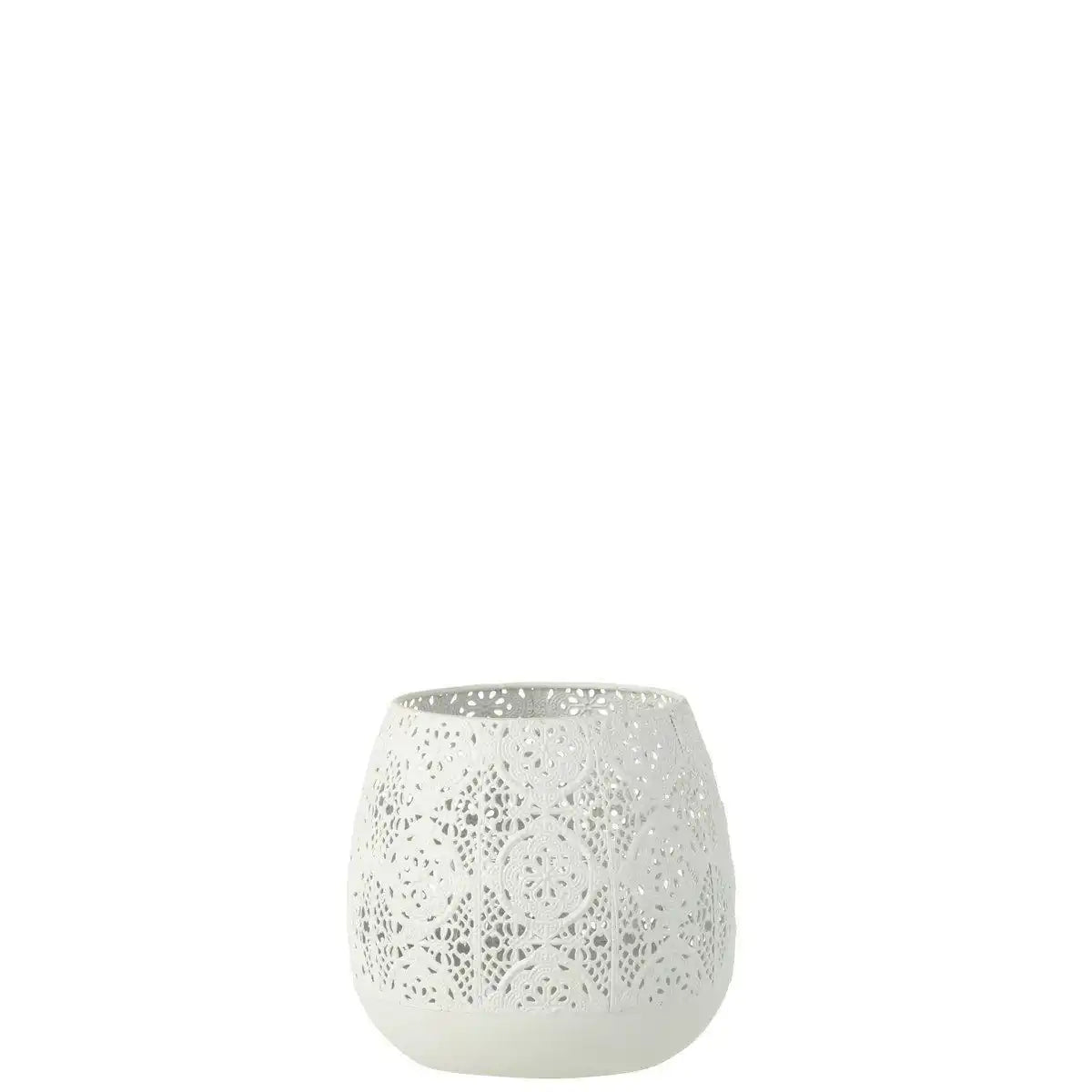 J-Line Wagenhalter - Teelichthalter Orientalisch - Metall/Glas - Weiß - L - HomeDesign Knaus