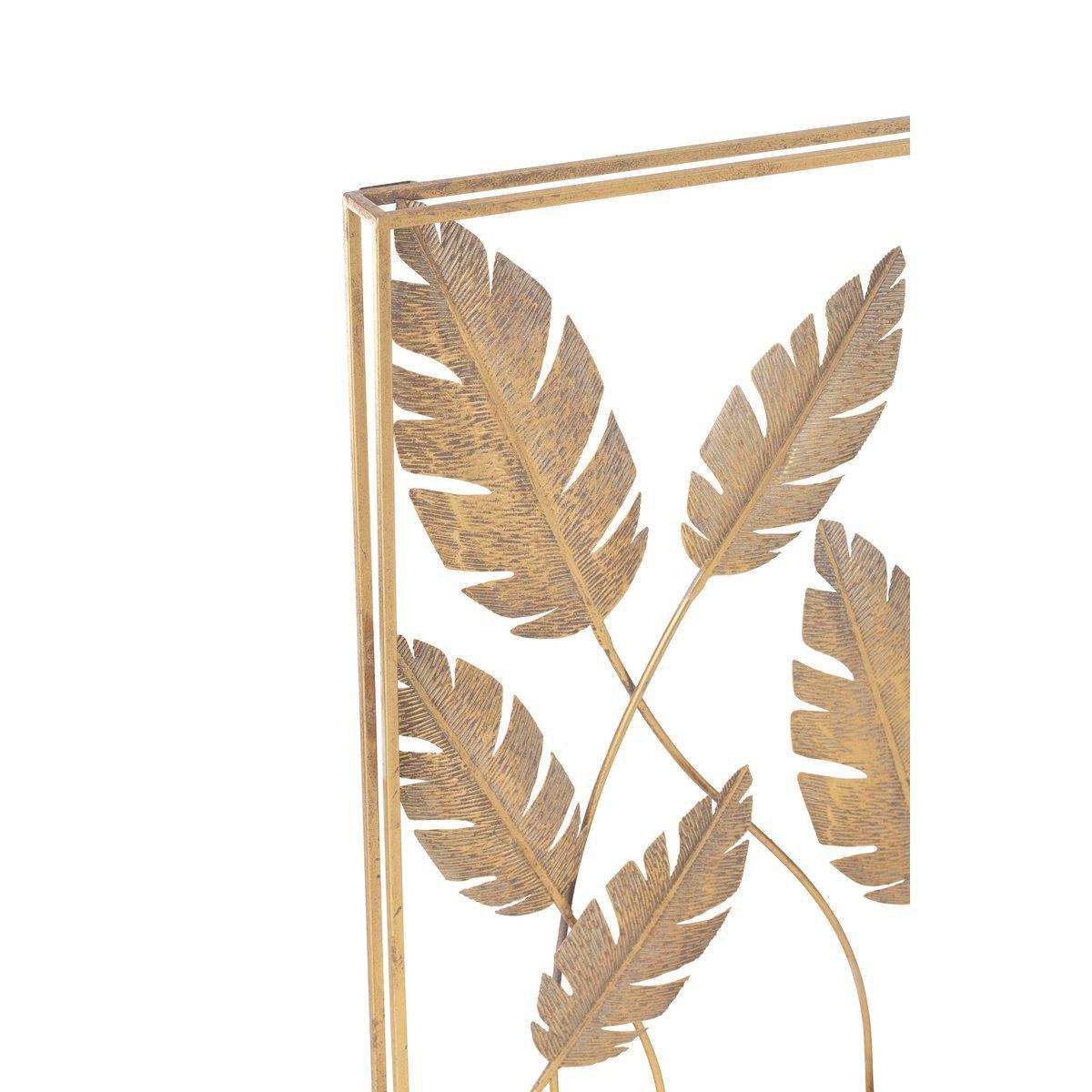 J-Line Wanddekoration Blätter Metall Gold - HomeDesign Knaus