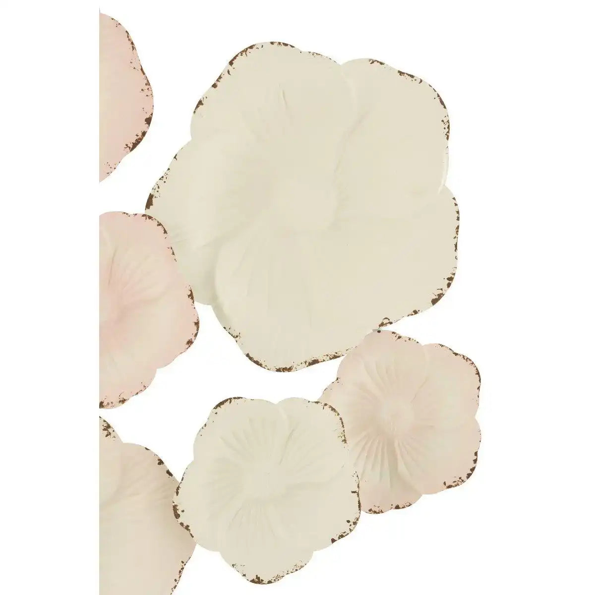 J-Line Wanddekoration Blumen – Metall – Rosa/Weiß - HomeDesign Knaus