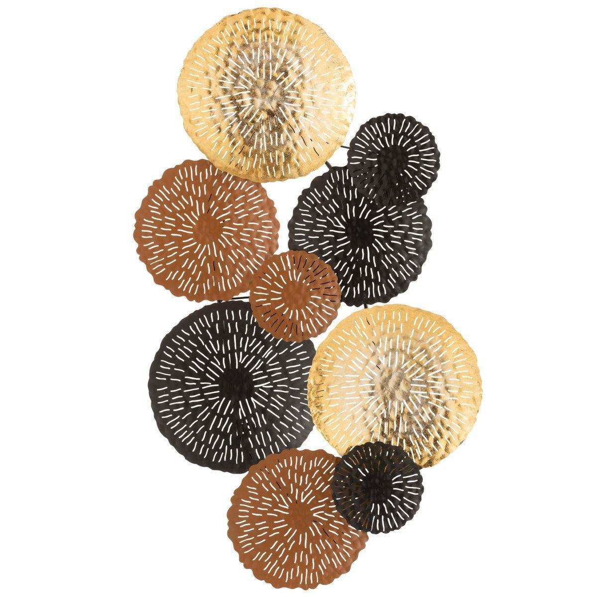 J-Line Wanddekoration Cirk – Metall – Braun/Gold/Schwarz - HomeDesign Knaus