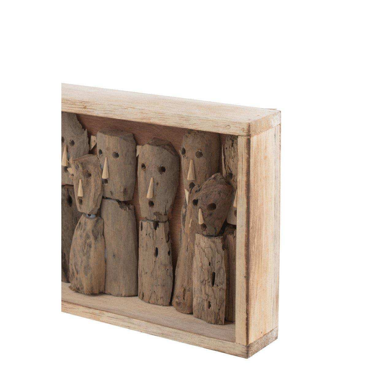 J-Line Wanddekoration Family Masks Compartments – Holz – Natur – klein - HomeDesign Knaus