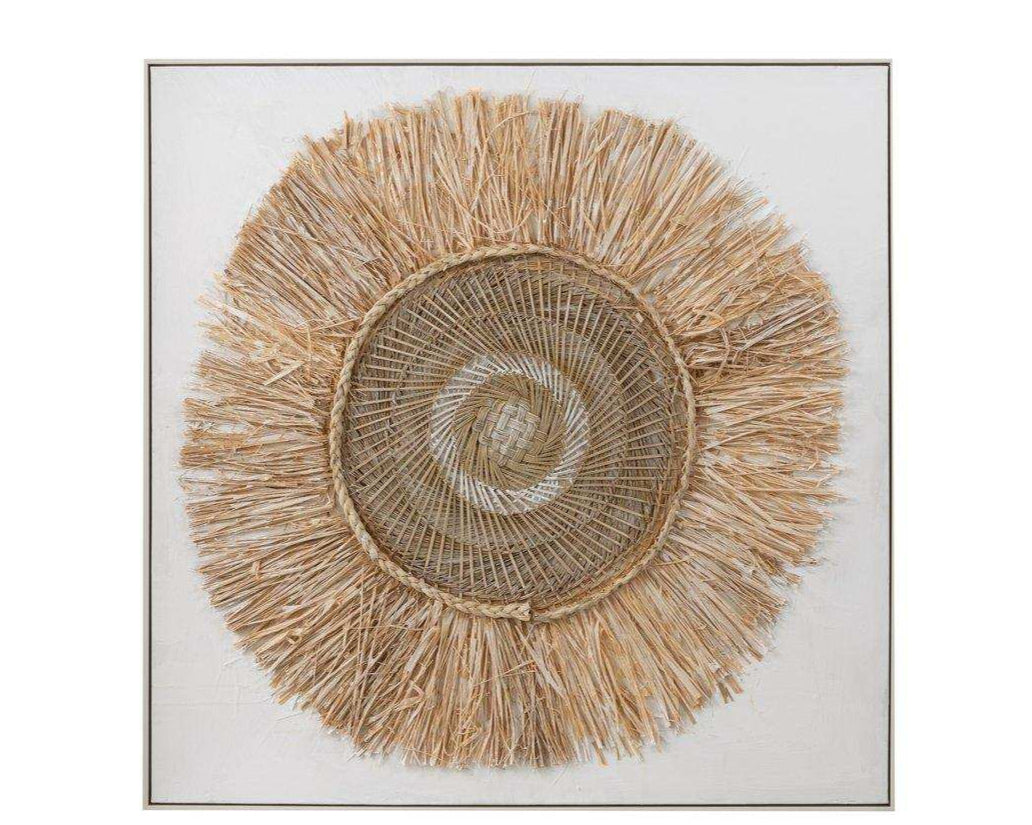 J-Line Wanddekoration Ibiza Circle – Leinwand/Farbe – Creme/Weiß – groß - HomeDesign Knaus