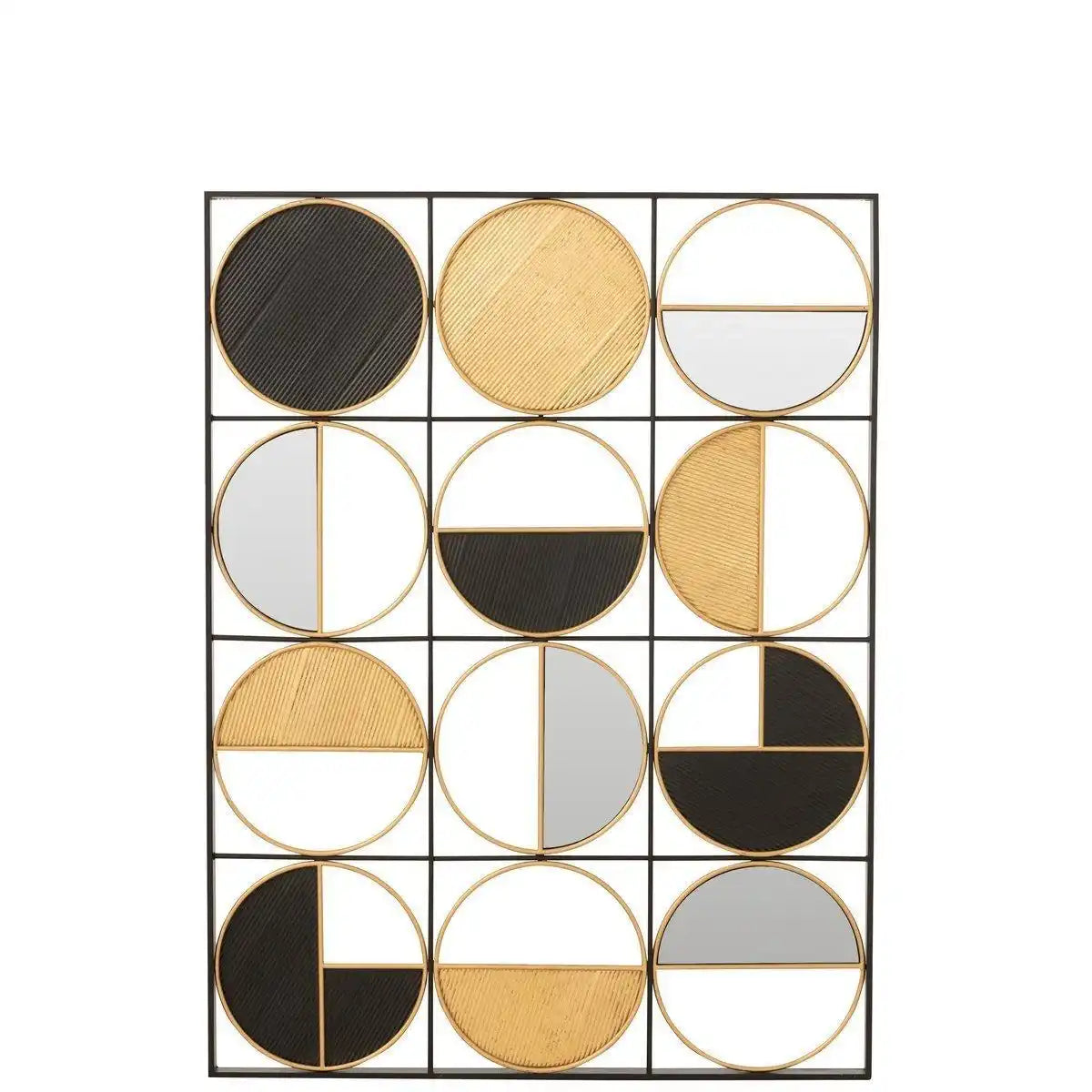 J-Line Wanddekoration Rounds – Eisen/Glas – Gold/Schwarz - HomeDesign Knaus