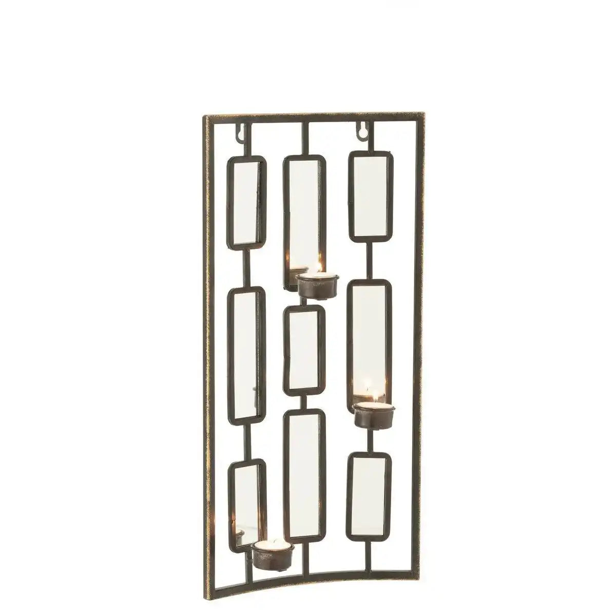 J-Line Wanddekoration Teelichthalter – Metall/Glas – Grau – klein - HomeDesign Knaus