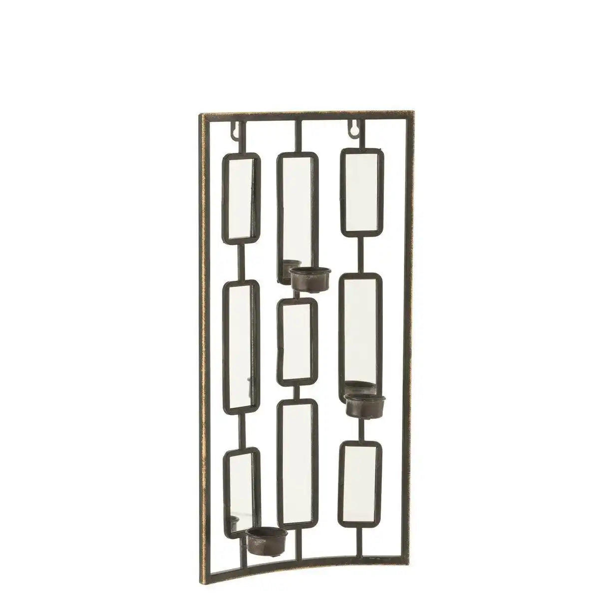 J-Line Wanddekoration Teelichthalter – Metall/Glas – Grau – klein - HomeDesign Knaus