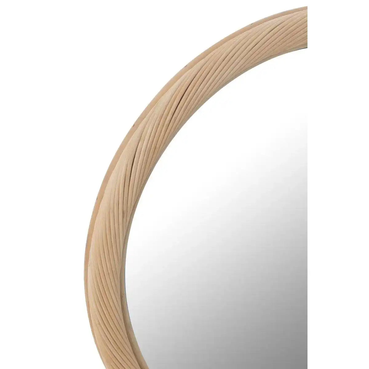 J-Line Wandspiegel Rond Rotan/Glas Naturel Small - HomeDesign Knaus