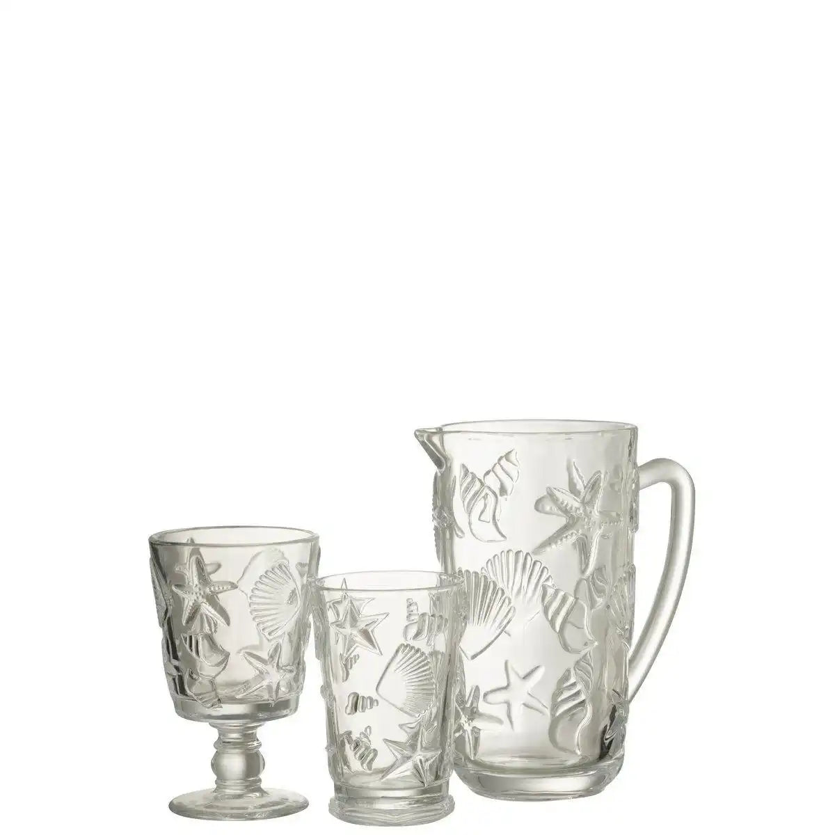 J-Line Wasserkrug Sea – Glas – transparent - HomeDesign Knaus