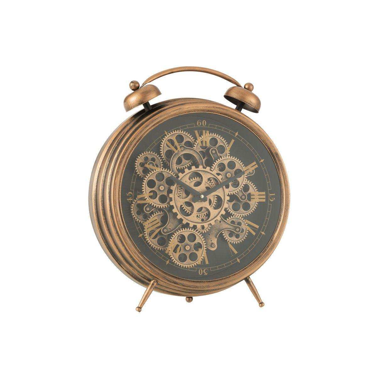 J-Line Wecker mit römischen Ziffern – Metall – Bronze – L – Ø 47 cm - HomeDesign Knaus