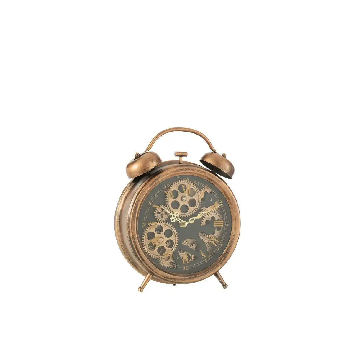 J-Line Wecker mit römischen Ziffern – Metall – Bronze – M – Ø 33 cm - HomeDesign Knaus