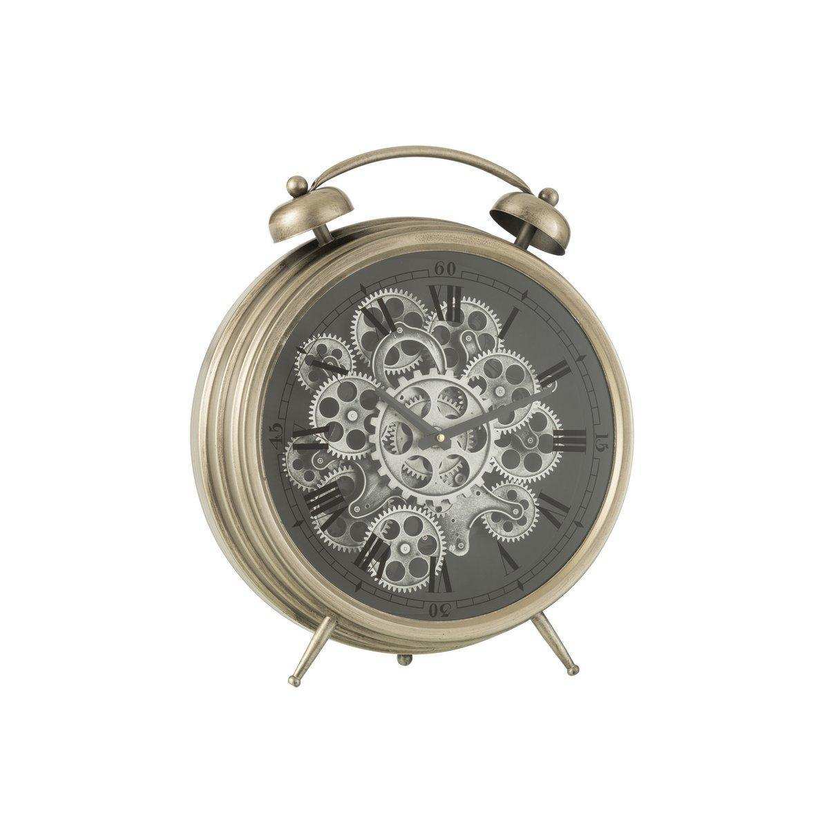 J-Line Wecker mit römischen Ziffern – Metall – Silber – L – Ø 47 cm - HomeDesign Knaus