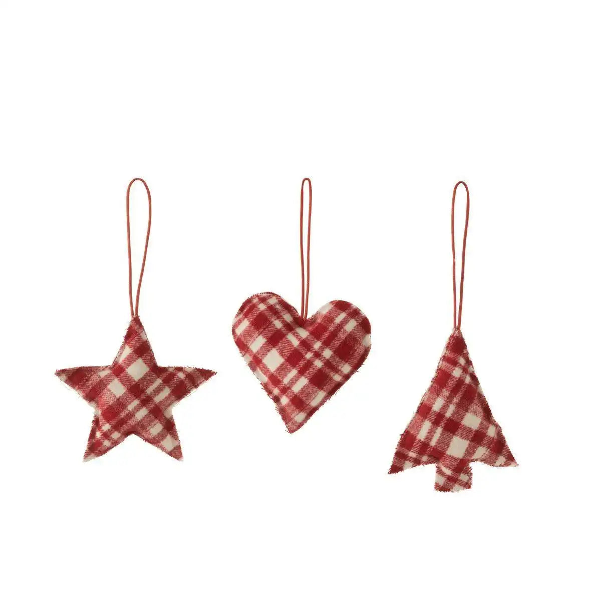 J-Line Weihnachtsanhänger Herz/Stern/Tannenbaum - Textil - - HomeDesign Knaus