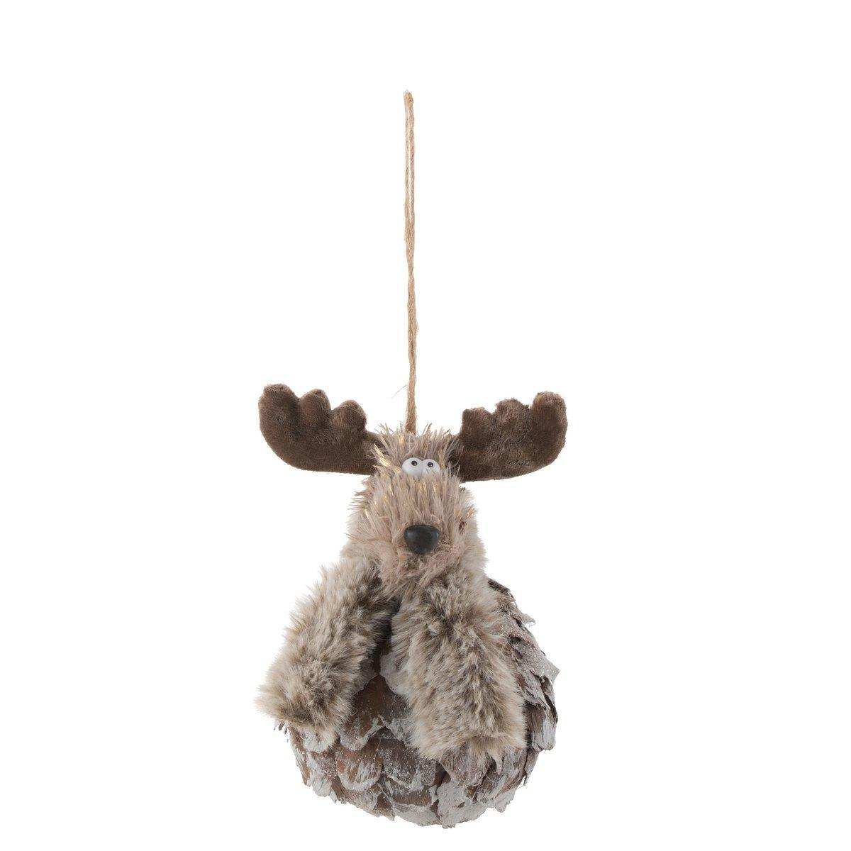 J-Line Weihnachtsanhänger Rentier - Holz - Braun/Grau - - HomeDesign Knaus