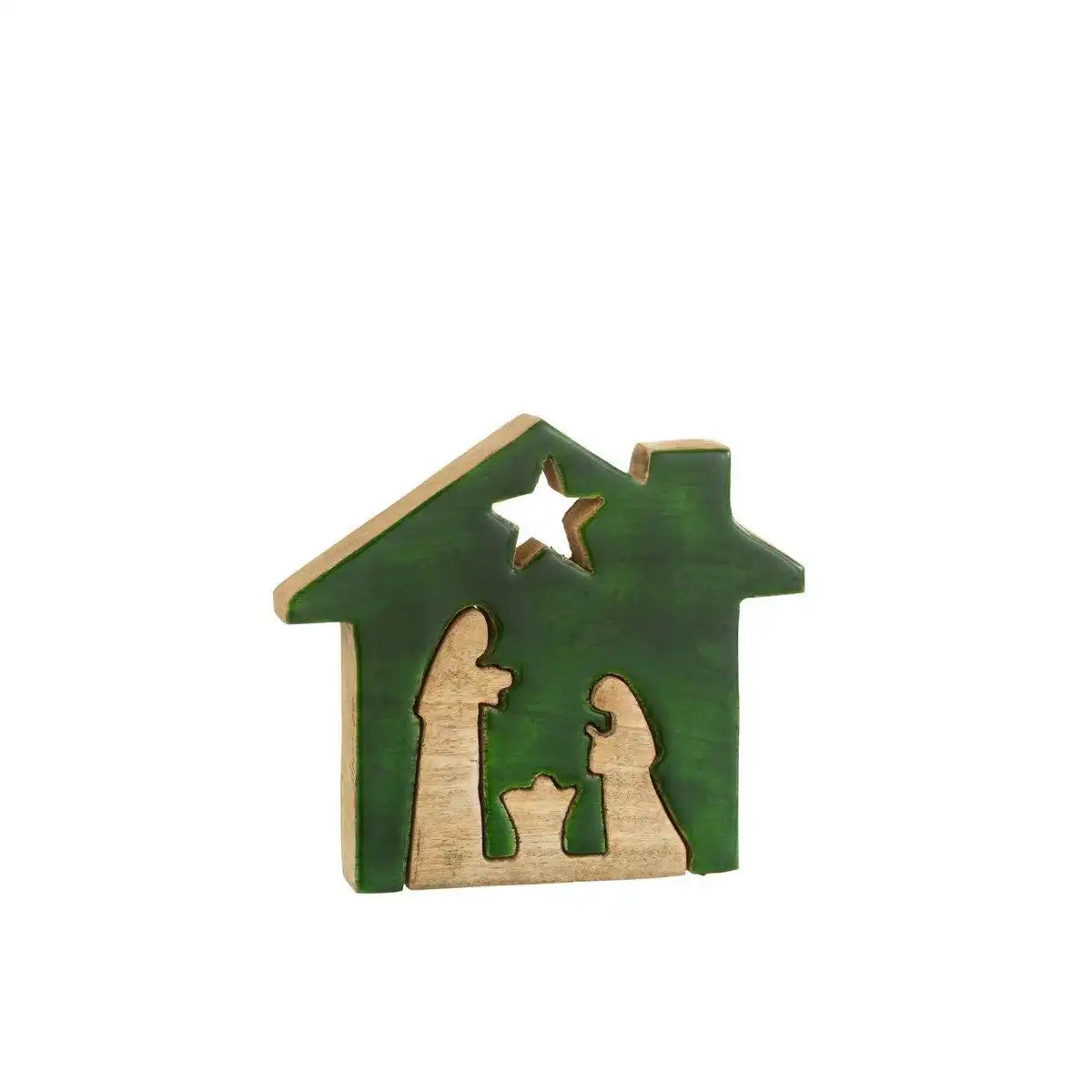 J-Line Weihnachtsdekoration – Holz – Grün/Natur – groß - HomeDesign Knaus