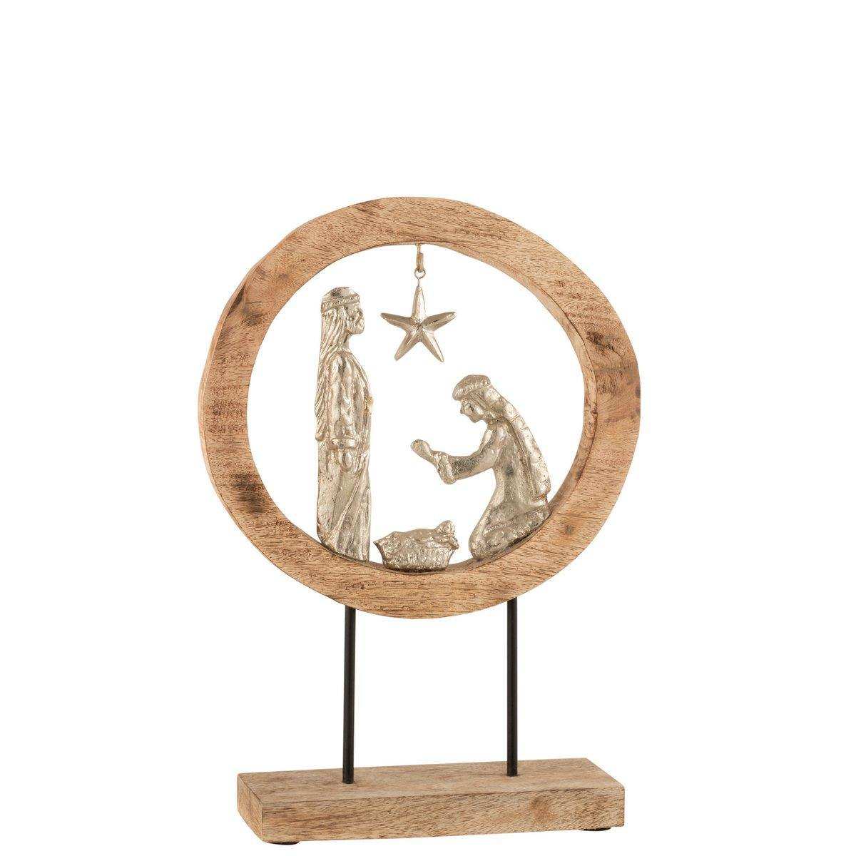 J-Line Weihnachtsdekoration - Holz - Natur/Silber - HomeDesign Knaus