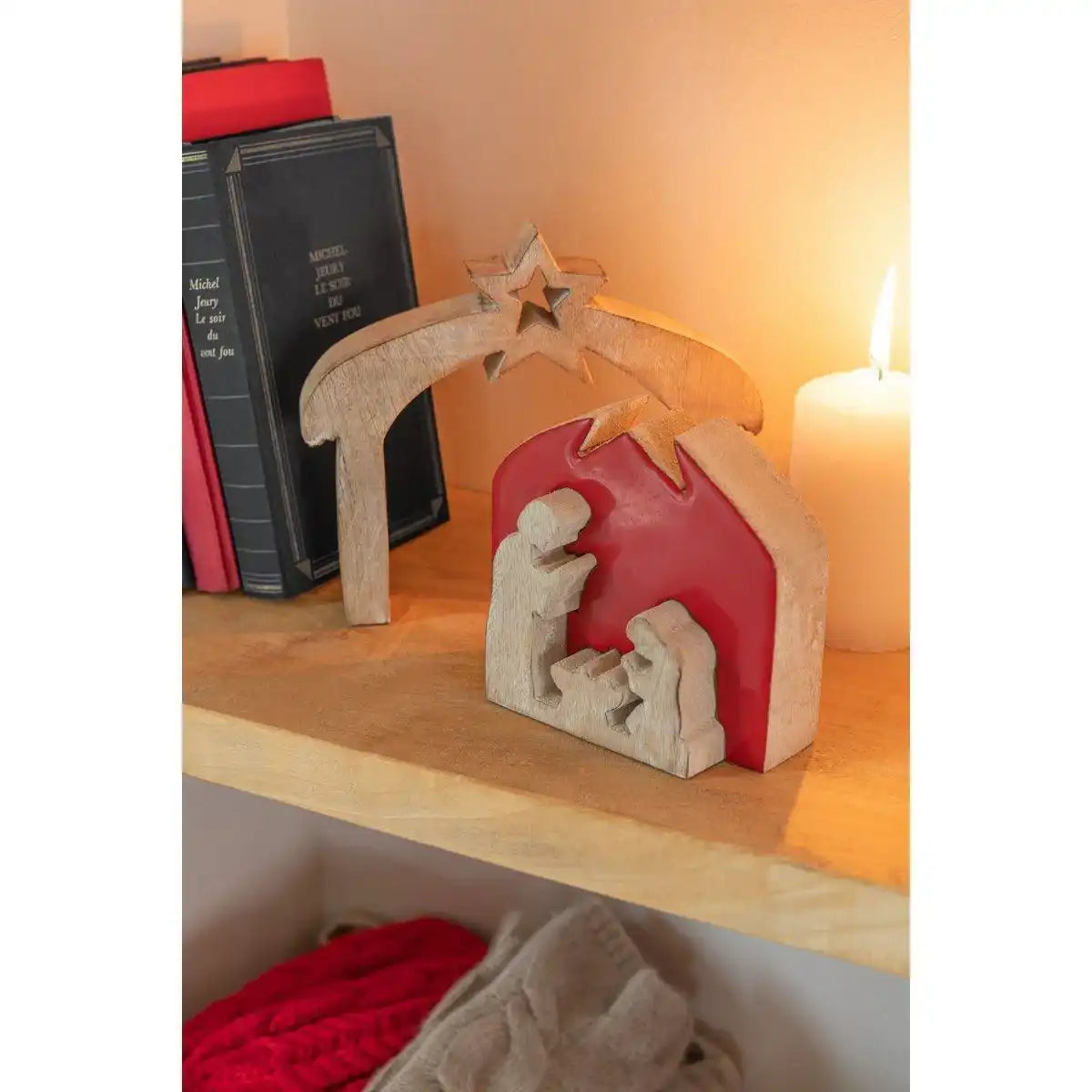 J-Line Weihnachtsdekoration - Holz - Rot - klein - HomeDesign Knaus