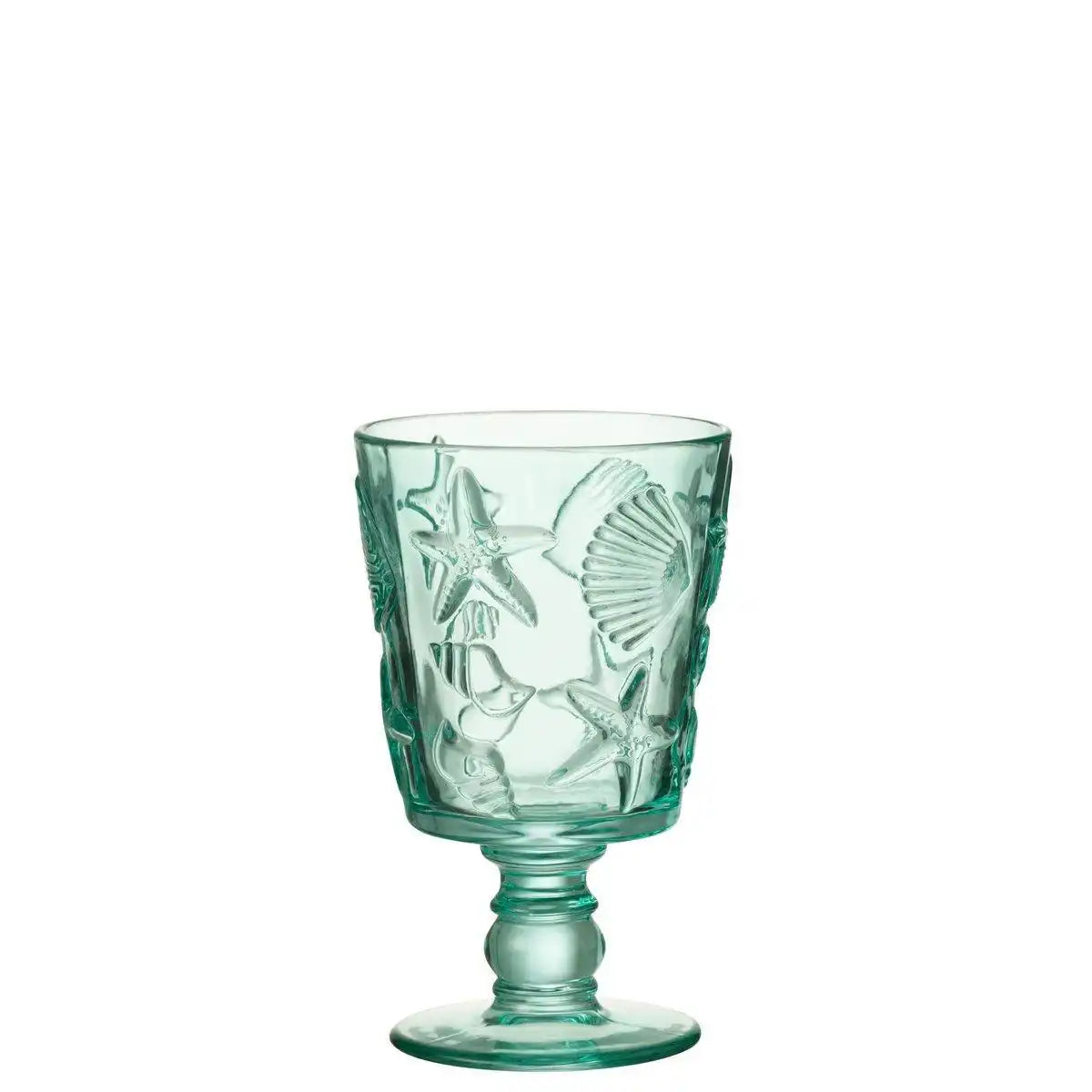 J-Line Weinglas Sea - Glas - Azurblau - - HomeDesign Knaus