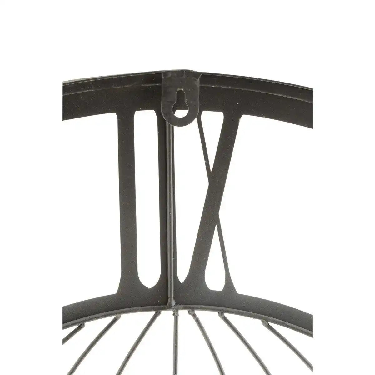 J-Line Weltkartenuhr mit römischen Ziffern – Metall – Schwarz – Ø 80 cm - HomeDesign Knaus