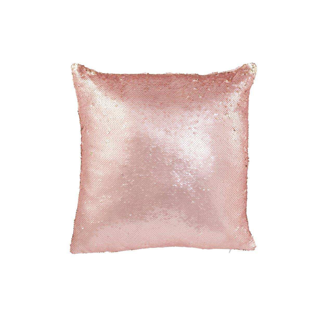 J-Line Wendekissen mit Pailletten, Rosa/Champagner - HomeDesign Knaus