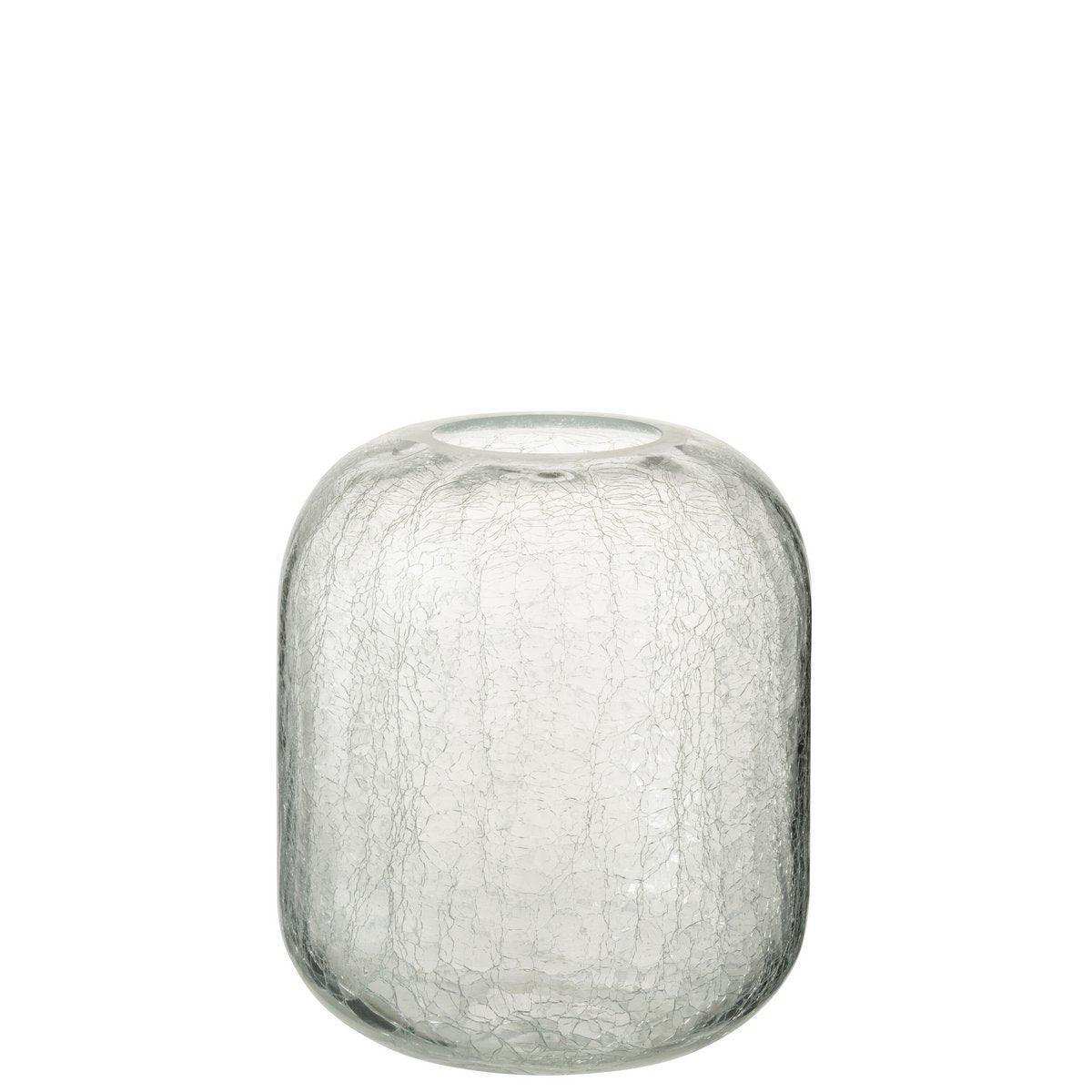J-Line windlicht Craquele - kaarshouder - glas - transparant - medium - HomeDesign Knaus