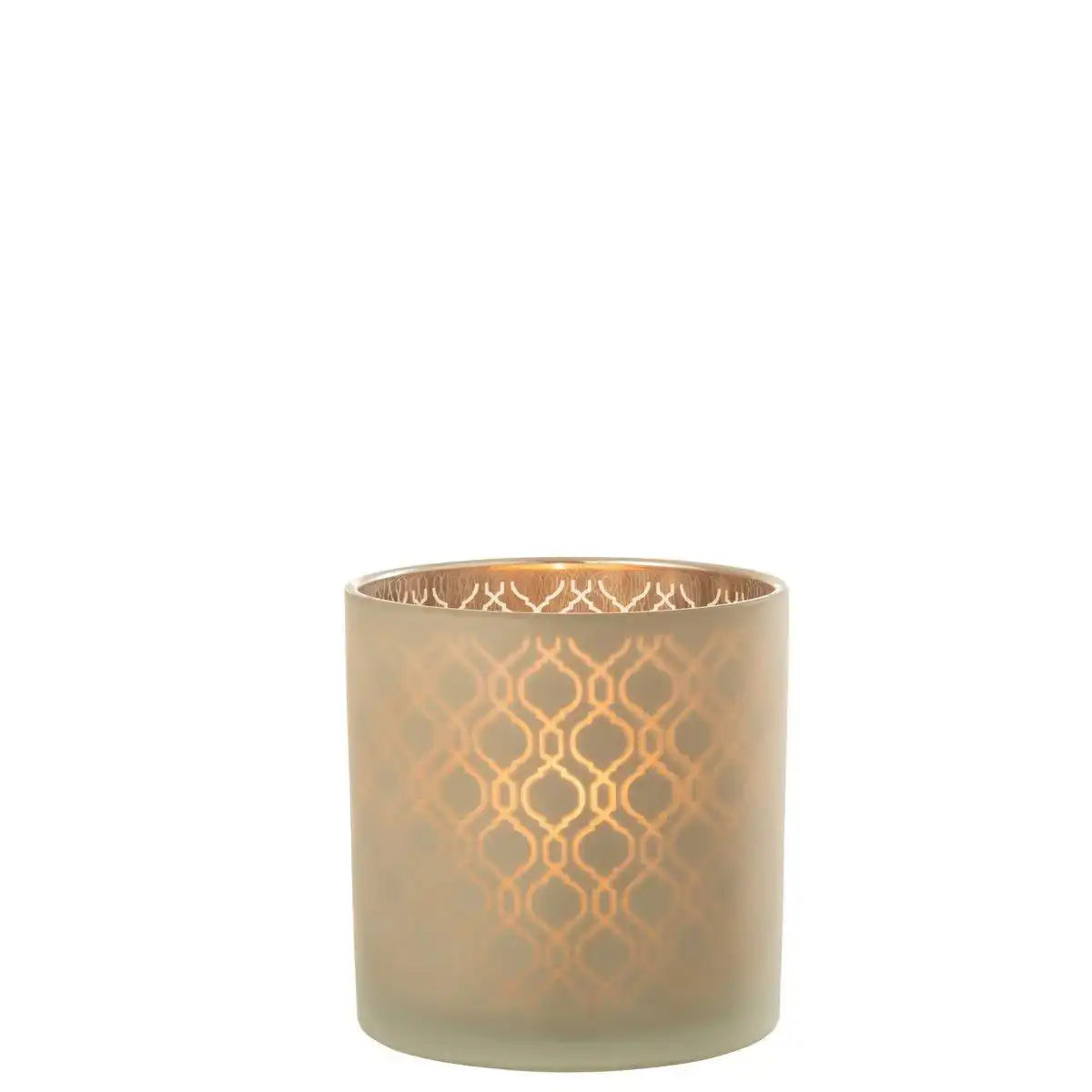 J-Line windlicht Geometrisch - glas - beige - large - HomeDesign Knaus