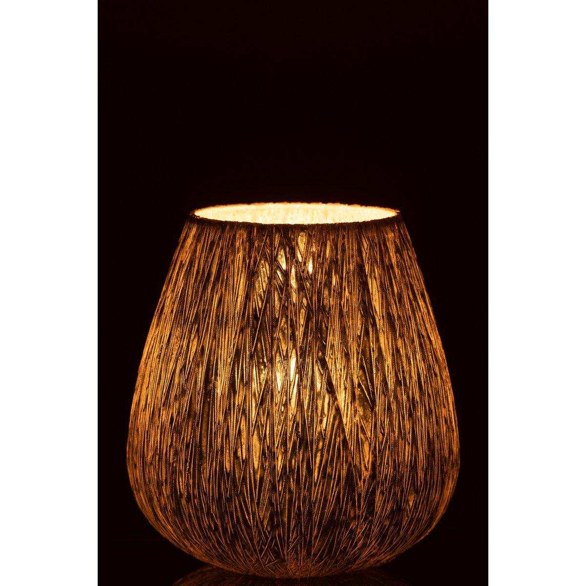 J-Line windlicht - glas - zilver - medium - HomeDesign Knaus