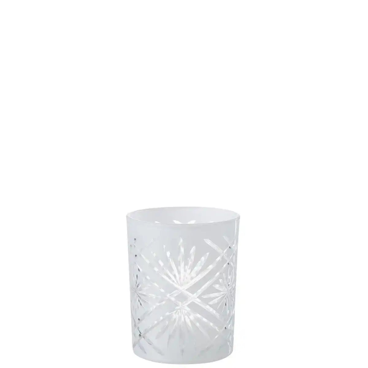 J-Line windlicht Santorini - glas - wit -medium - HomeDesign Knaus