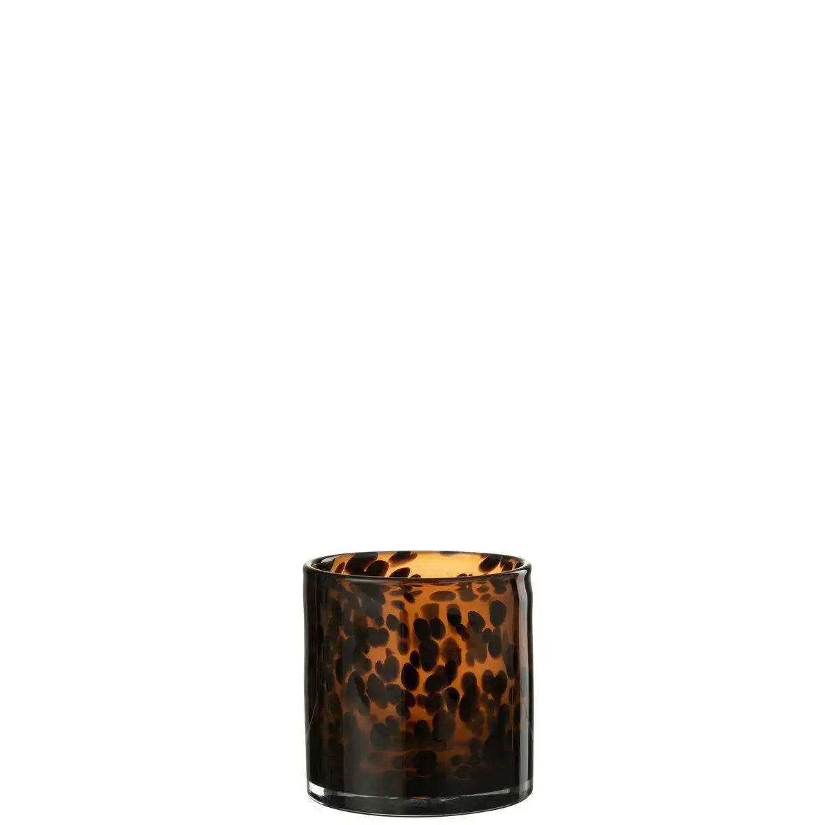 J-Line Windlight Cil Dots Glas Braun/Schwarz Klein - HomeDesign Knaus