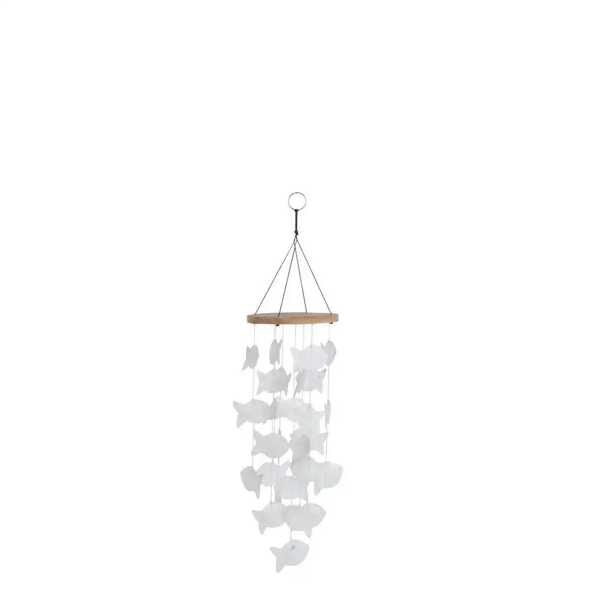 J-Line Windspiele Fish Shell – weiß – 2 Stück - HomeDesign Knaus