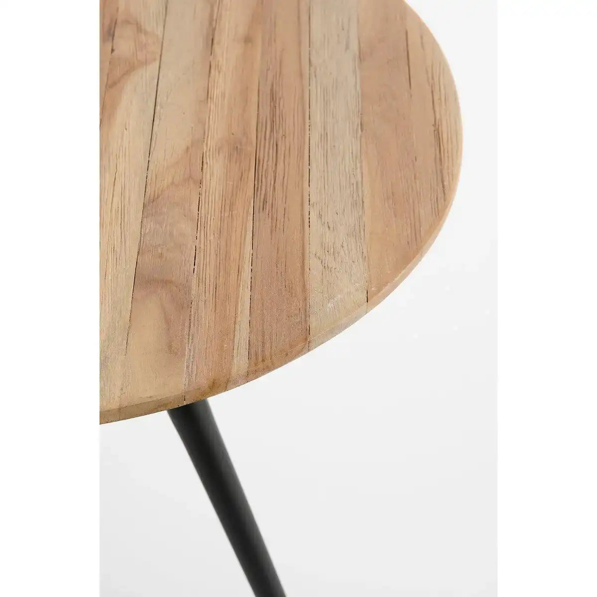 Jailey Beistelltisch – 2er-Set – H49 x Ø50 cm – Recyceltes Holz – Braun - HomeDesign Knaus