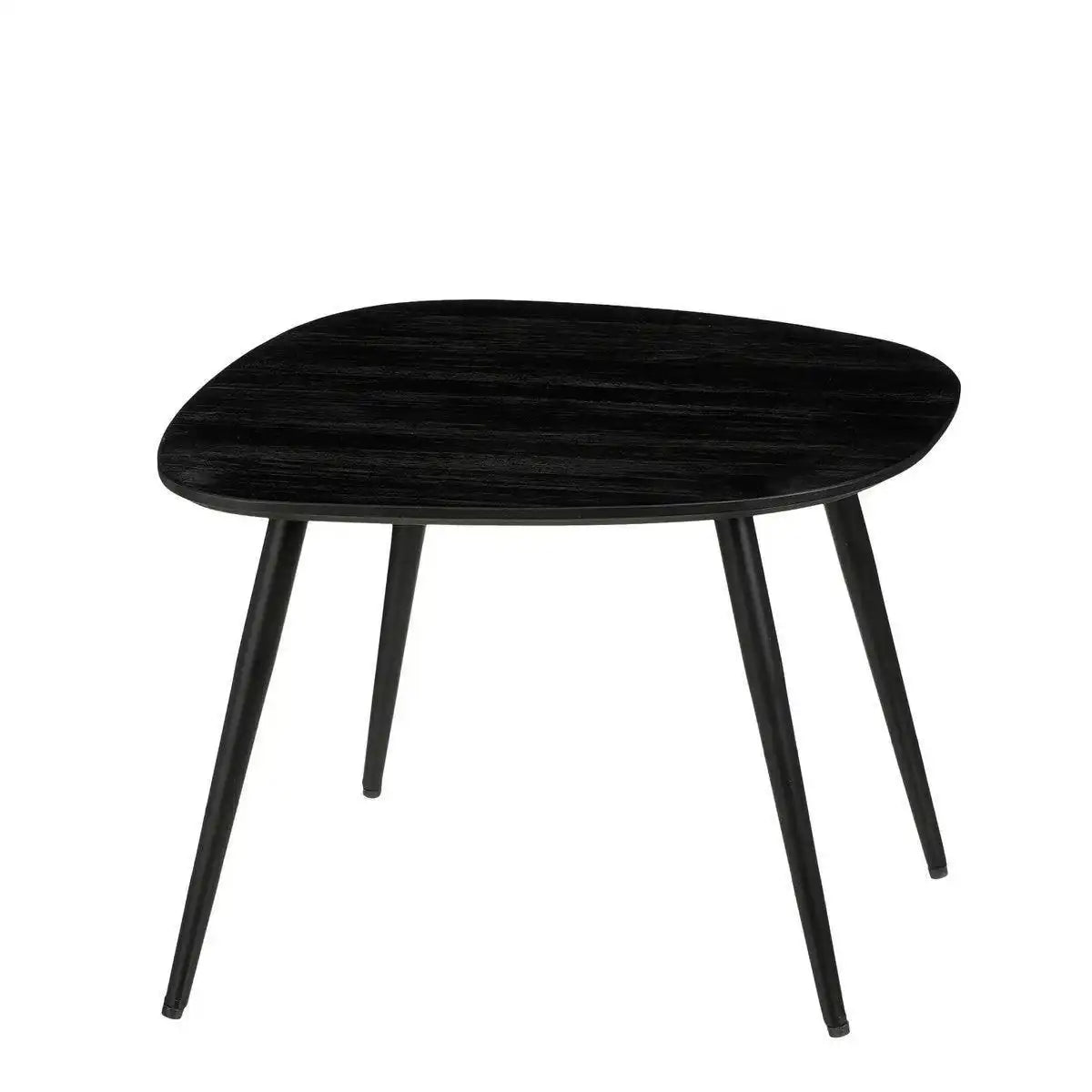 Jailey Beistelltisch – 3er-Set – L62 x B52 x H34 cm – recyceltes Holz – Schwarz - HomeDesign Knaus